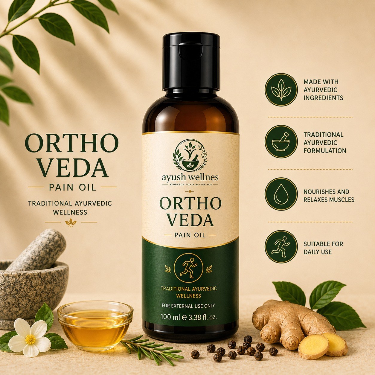Ortho Veda made with Ginger, Cinnamon, Black Pepper and Rosemary